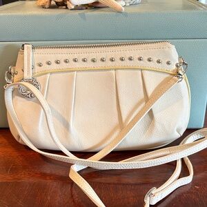 Brighton White Crossbody Bag with Stud Trim